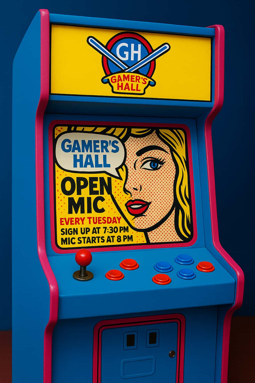 Gamer's Hall Open Mic Arcade Logo