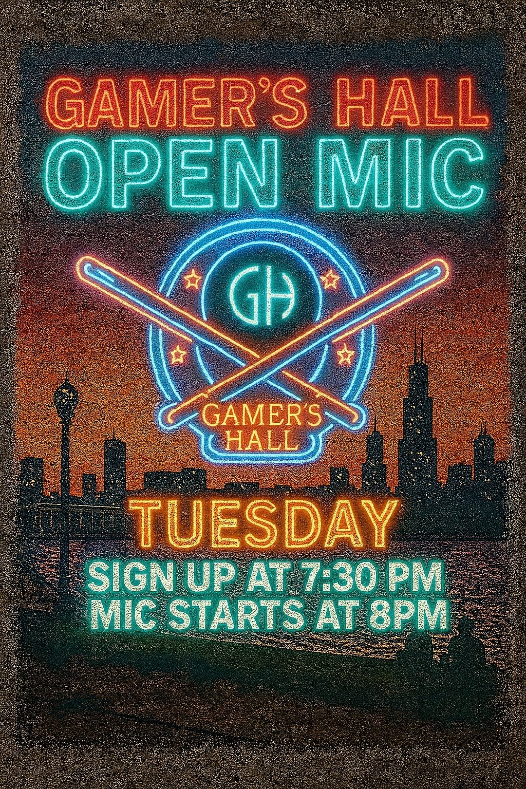 Gamer's Hall Open Mic Original Logo