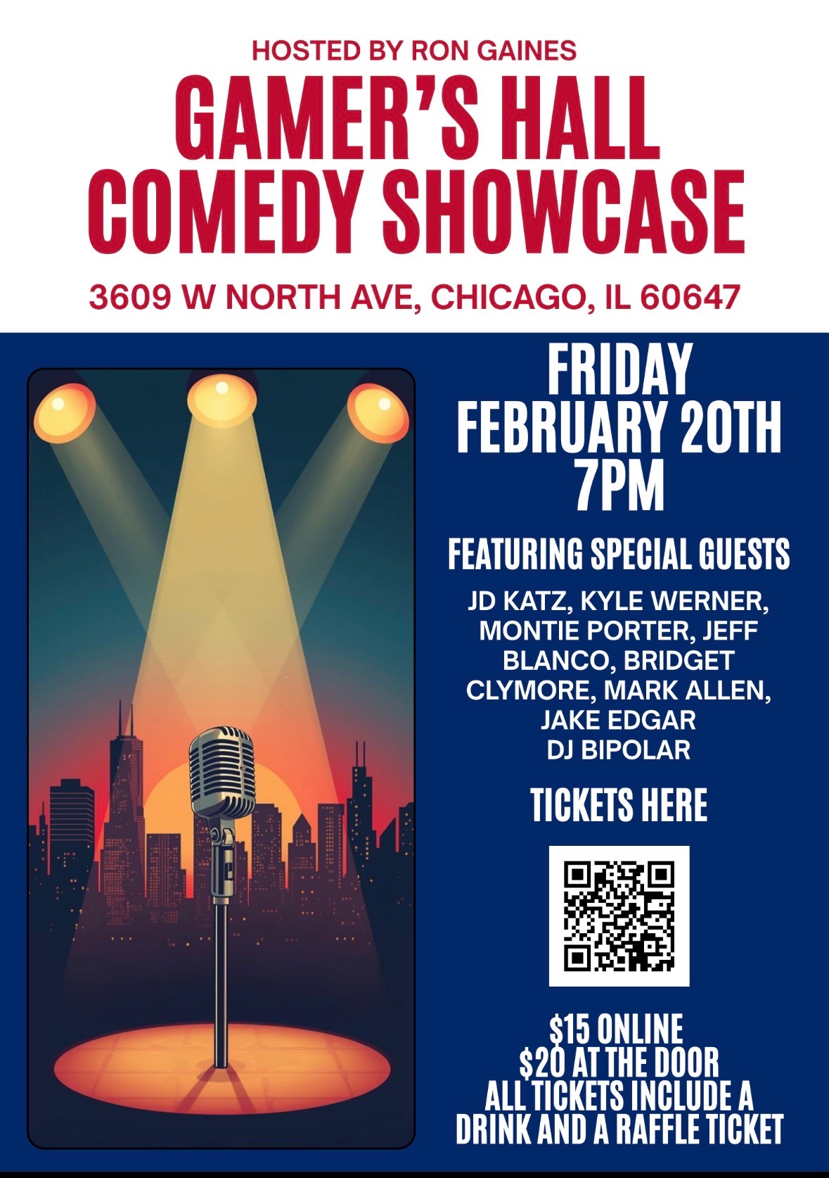 February 20th Comedy Showcase Flyer
